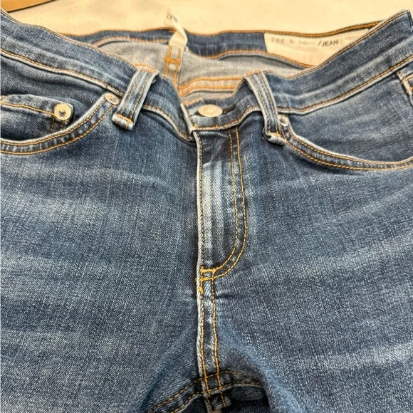 rag & bone Blue Raw-Hem Cropped Jeans - Picture 7 of 9